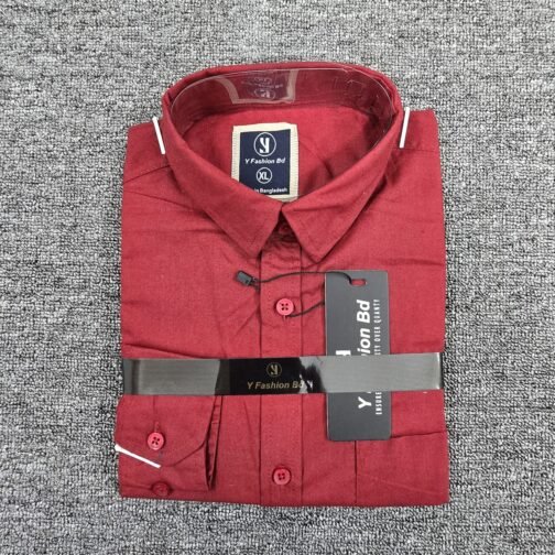 Maroon Cotton Executive Formal Shirt