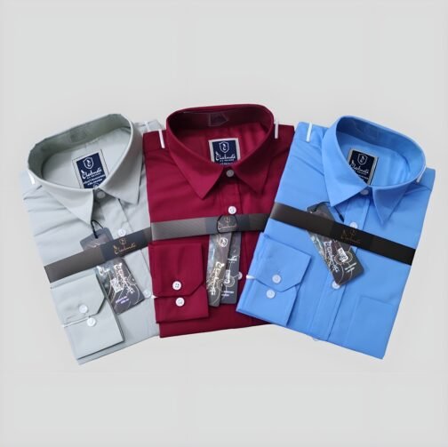 olid Shirt Combo Offer ash, maroon, sky blue 3Pc